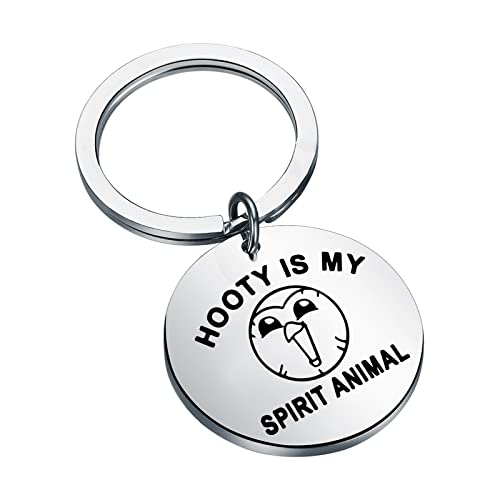 KEYCHIN Funny Owl Hooty Keychain Hooty Fans Gifts Hooty Is My Spirit Animal Jewelry For Friend Family (Hooty Spirit K-S)