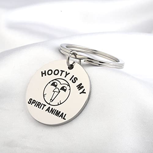 KEYCHIN Funny Owl Hooty Keychain Hooty Fans Gifts Hooty Is My Spirit Animal Jewelry For Friend Family (Hooty Spirit K-S)