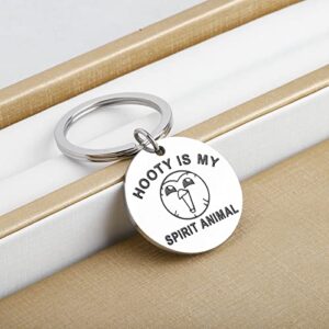 KEYCHIN Funny Owl Hooty Keychain Hooty Fans Gifts Hooty Is My Spirit Animal Jewelry For Friend Family (Hooty Spirit K-S)