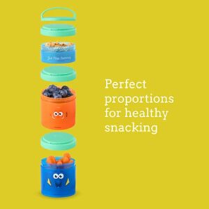 Whiskware Disney Pixar Stackable Snack Containers for Kids and Toddlers, 3 Stackable Snack Cups for School and Travel, Toy Story Buzz Lightyear