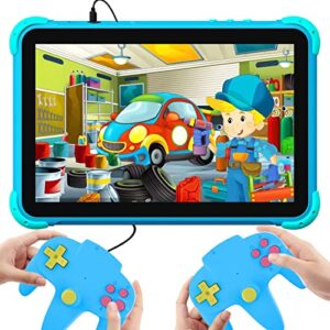 yinoche kids tablet android toddler tablet for kids tablets for kids 2gb+32gb with gamepad support parental control children's tablet dual cameras,games, kid proof case netflix youtube