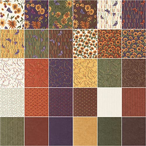 Holly Taylor Sunflower Garden Jelly Roll 40 2.5-inch Strips Moda Fabrics 6890JR