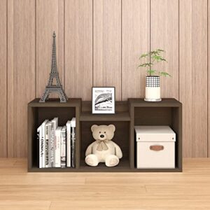 Way Basics Stacking 3 Cubby Bookshelf Storage Organizer (Tool-Free Assembly)