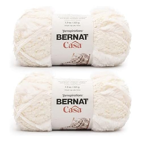 Bernat Casa Cream Yarn - 2 Pack of 226g/8oz - Polyester - 6 Super Bulky - Knitting, Crocheting & Crafts