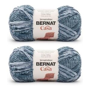 bernat casa mineral blue yarn - 2 pack of 226g/8oz - polyester - 6 super bulky - knitting, crocheting & crafts