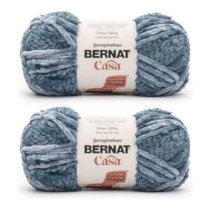 Bernat Casa Mineral Blue Yarn - 2 Pack of 226g/8oz - Polyester - 6 Super Bulky - Knitting, Crocheting & Crafts