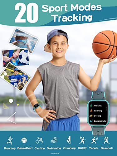 DIGEEHOT Kids Fitness Tracker Watch with Games for Boys Girls Age 6-16, IP68 Waterproof Kids Smart Watch 20 Sport Modes, Pedometers, Alarm Clock, Sleep Tracking, Toy Gifts for Kids