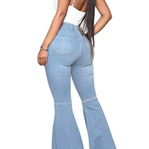 ZERMOM Women's Flare Jeans Mid Rise Bell Bottom Denim Pants