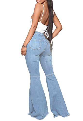 ZERMOM Women's Flare Jeans Mid Rise Bell Bottom Denim Pants