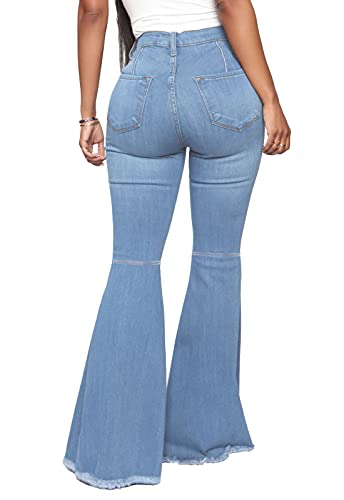 ZERMOM Women's Flare Jeans Mid Rise Bell Bottom Denim Pants