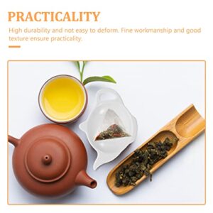 Operitacx Ceramic Teabag Coasters Tea Bag Storage Plate Teabag Caddy Holder Classic Tea Saucer Spoon Rest Seasoning Dish for Home Tea Party Favor