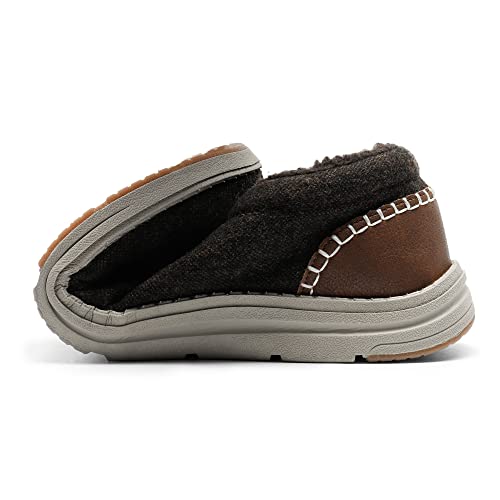 Bruno Marc Men's Slip-on Warm Loafers Faux Fur Lined Arch Support Lightweight Winter Shoes, Dark/Brown, SBLS2229M, Size 13