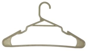 eco-friendly clothing hangers for avg. weight (max 3lbs) clothes made from 100% recycled post industrial plastic (beige, 20)