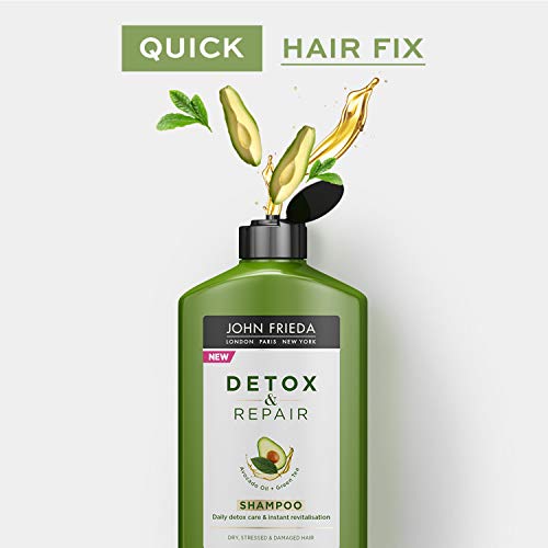 John Frieda Detox and Repair Shampoo, 8.45 Ounce Shampoo with Nourishing Avocado Oil and Green Tea
