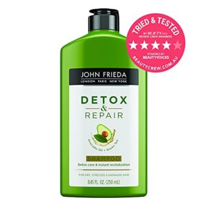 John Frieda Detox and Repair Shampoo, 8.45 Ounce Shampoo with Nourishing Avocado Oil and Green Tea