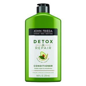 john frieda detox and repair conditioner, 8.45 ounce conditioner with nourishing avocado oil and green tea