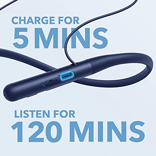 Bluetooth Neckband Headphones with 24 Hours Playtime, 10mm Drivers, Features Clear Calls, USB-C Fast Charging, Foldable and Lightweight Construction, IPX7 Water Resistant