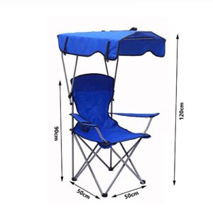 Amazing for less Portable Folding Camping Chair with Canopy Outdoor Camp Tailgate Chair (Blue, Green, Navy, Red) (Blue)