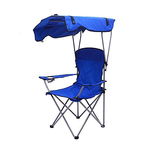 Amazing for less Portable Folding Camping Chair with Canopy Outdoor Camp Tailgate Chair (Blue, Green, Navy, Red) (Blue)