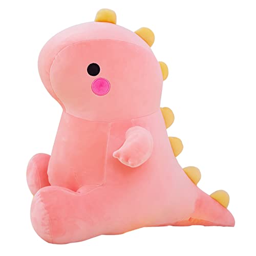 DUANMUL Cute Dinosaur Plush Toys, Fat Dinosaur Soft Stuffed Animals Toys Dolls, Dino Plushies Doll Cute Birthday Gifts for Kids Girls Boys (Pink,8in)