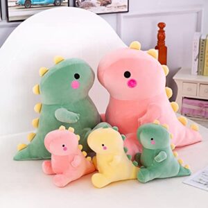 DUANMUL Cute Dinosaur Plush Toys, Fat Dinosaur Soft Stuffed Animals Toys Dolls, Dino Plushies Doll Cute Birthday Gifts for Kids Girls Boys (Pink,8in)