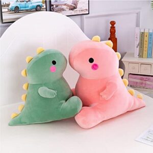 DUANMUL Cute Dinosaur Plush Toys, Fat Dinosaur Soft Stuffed Animals Toys Dolls, Dino Plushies Doll Cute Birthday Gifts for Kids Girls Boys (Pink,8in)