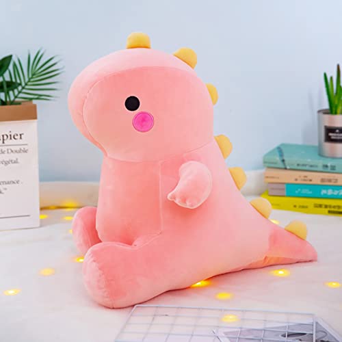 DUANMUL Cute Dinosaur Plush Toys, Fat Dinosaur Soft Stuffed Animals Toys Dolls, Dino Plushies Doll Cute Birthday Gifts for Kids Girls Boys (Pink,8in)