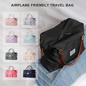 Sport Travel Duffle Bag Large Gym Tote Bag for Women, Weekender Bag Carry on Bag for Airplane, Ladies Beach Bag Overnight Bag Luggage Bag with Wet Bag Black Large Hospital Bag for Labor and Delivery