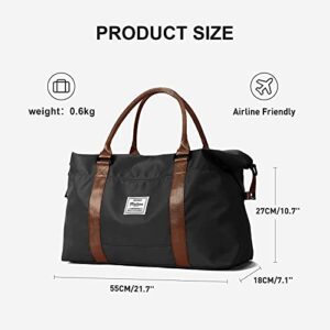 Sport Travel Duffle Bag Large Gym Tote Bag for Women, Weekender Bag Carry on Bag for Airplane, Ladies Beach Bag Overnight Bag Luggage Bag with Wet Bag Black Large Hospital Bag for Labor and Delivery