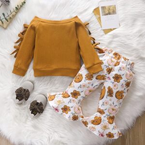 Little Girls Clothes Size 7-8 Toddler Boys Girls Long Sleeve Prints Pullover Tops Flowers Blanket (Brown, 12-18 Years)