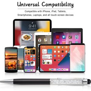 Stylus Pens for Touch Screens (12 Pack), Linfanc 2 in 1 Sensitivity Capacitive Stylus Ballpoint Pen for iPad/iPhone/Tablets/Galaxy, Medium Point Black Ink, Extra 12 Pcs Rubber Tips