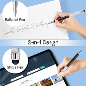 Stylus Pens for Touch Screens (12 Pack), Linfanc 2 in 1 Sensitivity Capacitive Stylus Ballpoint Pen for iPad/iPhone/Tablets/Galaxy, Medium Point Black Ink, Extra 12 Pcs Rubber Tips