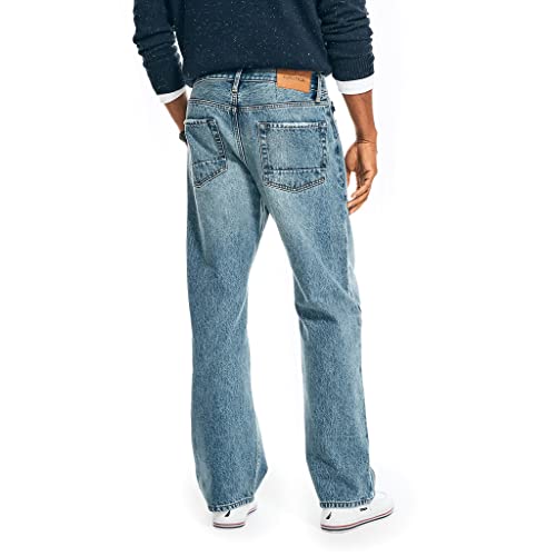 Nautica mens Nautica Authentic Loose Denim Jeans, Basalt Lake Wash, 30 US