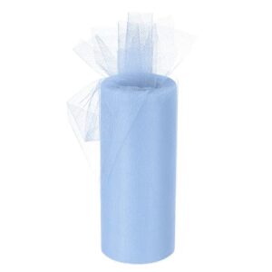 meccanixity tulle ribbon rolls netting fabric spools 6 inch 25 yards light blue for christmas wrapping wedding diy crafts
