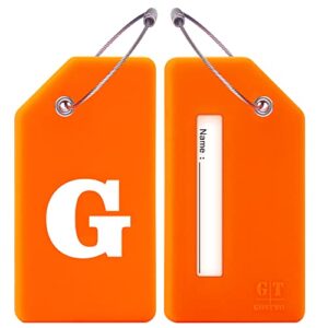 2 Pack Initial Letter Silicone Luggage Tag Baggage Handbag School Bag Suitcase Instrument Tag Orange by Gostwo (G)