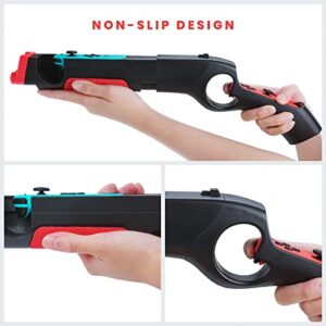 CODOGOY Shooting Game Gun Controller Compatible with Switch/Switch OLED Joy-Con, Hand Grip Motion Controller for Nintendo Switch Shooter Hunting Games (Black+Red)