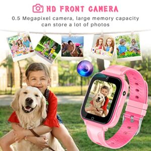 cjc 4G Kids Smart Watch for Kids, 1.6" Smartwatch with GPS Tracker SOS 2 Way Call Camera Voice & Video Call, HD Touch Screen Kid Watch Phone, Christmas Birthday Gifts for Age 3-15 Boys Girls (Pink)