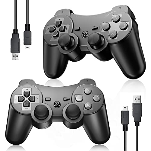 Wireless Controller for PS3,Crifeir 2 Pack Gamepad Built-in 800mAh Rechargeable Battery,6-Axis Replacement for PS3 Controller