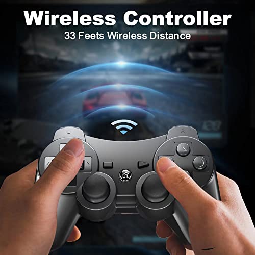 Wireless Controller for PS3,Crifeir 2 Pack Gamepad Built-in 800mAh Rechargeable Battery,6-Axis Replacement for PS3 Controller