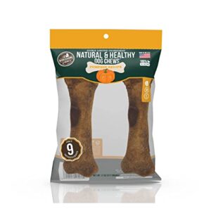 wholesome pride natural & healthy pumpkin highly digestible dog chews, large - 2 pack