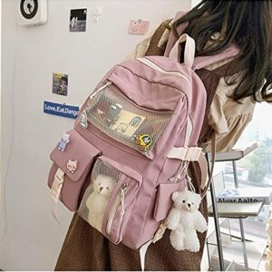 Dearsee Kawaii Backpack with Pins and Accessories, Cute Aesthetic Backpack Aesthetic