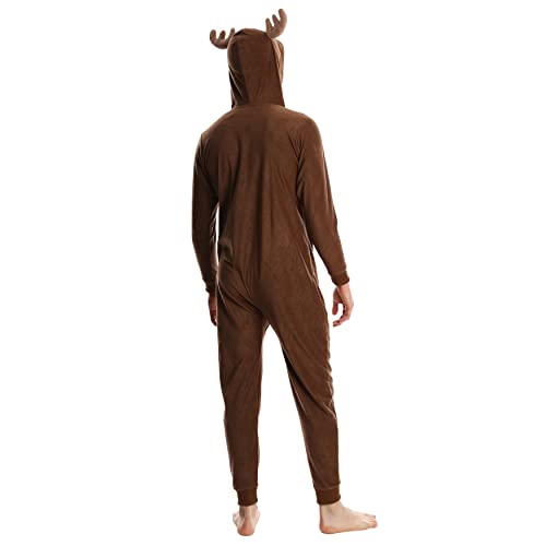 SLEEPHERO Fathers Day Adult Onesie for Men Adult Christmas Onesies Novelty Holiday Onesie Christmas Pajamas Fun Reindeer XXX-Large