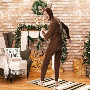 SLEEPHERO Fathers Day Adult Onesie for Men Adult Christmas Onesies Novelty Holiday Onesie Christmas Pajamas Fun Reindeer XXX-Large