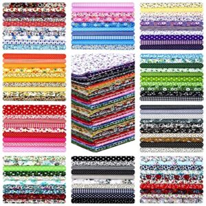 100 pcs 10 x 10 inches cotton fabric square no repeat patchwork fabrics cotton printed craft fabric patchwork bundles quilting fabric craft for diy sewing cloths handmade accessories (floral)