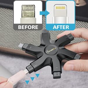 iPhone Cleaning Kit Port Cleaner Repair & Restore Tool for iPad Pro Watch Cell Phone Charging Port, Lightning Charger Cables Speaker Airpod Cleaning Putty Dust for All Devices - Snowflake Multitool