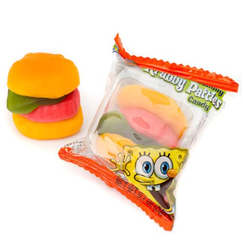 Nickelodeon SpongeBob Squarepants Krabby Patty Gummy Candy, Individually Wrapped Pattie (40 Count), Halloween Candy