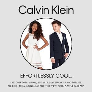 Calvin Klein Boys' Half Zip Pullover Sweater, Ribbed Neckline & Logo Detailing, Red/Black, 14-16 Husky