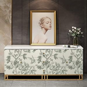 CHIHUT 17.7 inch × 236 inch Green Floral Peel and Stick Wallpaper Birds Self Adhesive Removable Wallpaper Waterproof Lemon Tree Floral Leaf Wall Decals Vinyl Prepasted for Bathroom Nursery Wall Decor