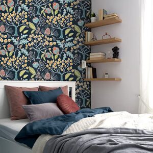 Okydoky Floral Peel and Stick Wallpaper, Colorful Self-Adhesive Wallpaper, Vinyl Waterproof Removable, 17.3" x 393", XC5180-10