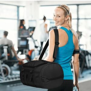 Gym Bag for Men and Women Sports Duffle bag Travel Backpack Weekender Overnight Bag with Shoes Compartment Black - MIYCOO